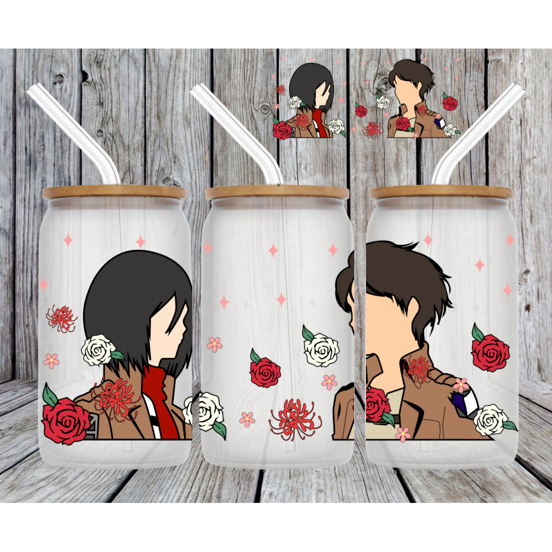 Mikasa & Eren UV DTF transfer Sticker