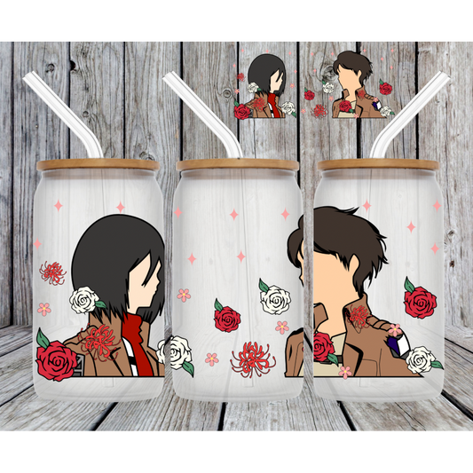 Mikasa & Eren UV DTF transfer Sticker