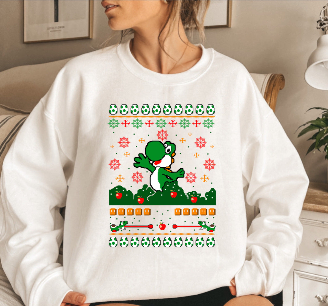 Yoshi Christmas Sweater DTF Transfer