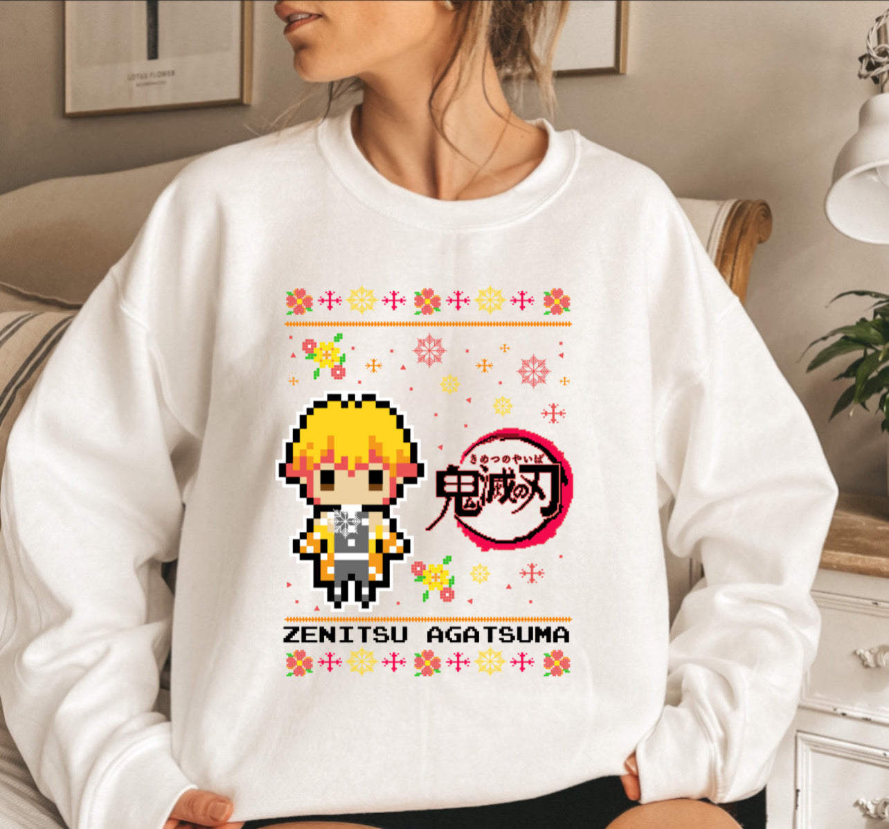 Zenitsu Christmas Sweater DTF Transfer