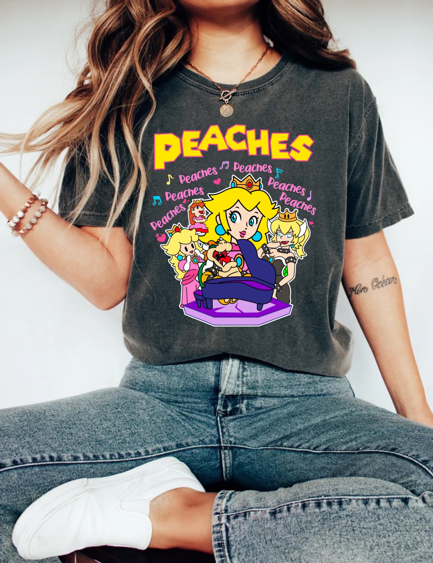 Peaches DTF full color transfer